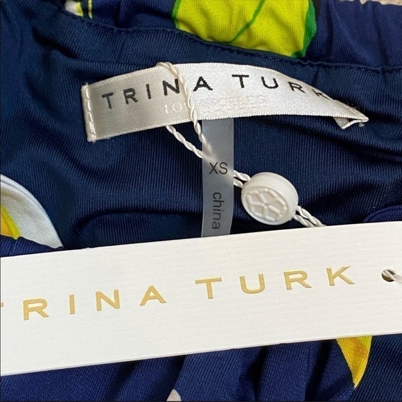 Trina Turk Rancho Lemon Print High Halter Dress Size XS - Picture 12 of 13